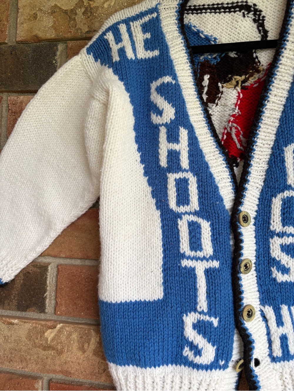 Handmade Hockey Cardigan youth large or women’s small - Picture 2 of 13